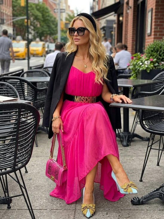 Zara Dresses & Skirts - ZARA Fuchsia RIBBED DRESS VOLUMINOUS DRESS WITH BRAIDED STRAPS